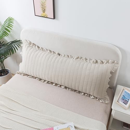 H Household Seersucker Body Pillowcases, 20x54 inches Long Pillowcase Ruffled - Image 2