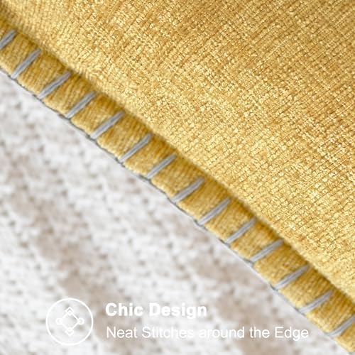 CaliTime Decorative Couch Throw Pillow Covers 16 X 16 Inches Gold - Image 3