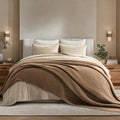 EVERGRACEHOME Chunky Chenille Knit Throw Blanket, 90 x 90, Camel Brown by EVERGRACE