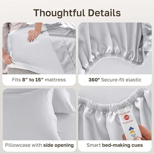 California Design Den 600 Thread Count Twin XL Sheets Cotton - Image 4