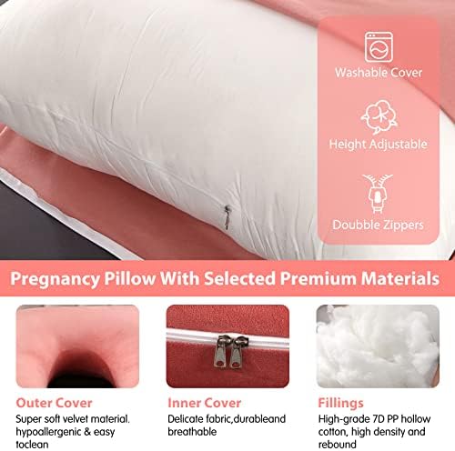 Elover U Shaped Pregnancy Pillow, Full Body Maternity Support - Image 4