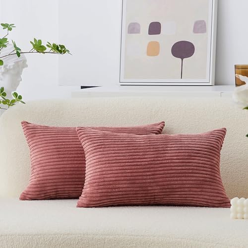Home Brilliant Lumbar Pillow Covers Rectangle Set of 2 Throw Pillows Striped by HomeBrilliant