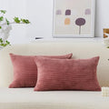 Home Brilliant Lumbar Pillow Covers Rectangle Set of 2 Throw Pillows Striped by HomeBrilliant