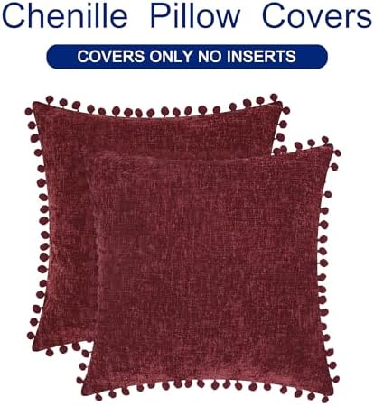 CaliTime Decorative Couch Throw Pillow Covers 22 X 22 Inches Burgundy - Image 6
