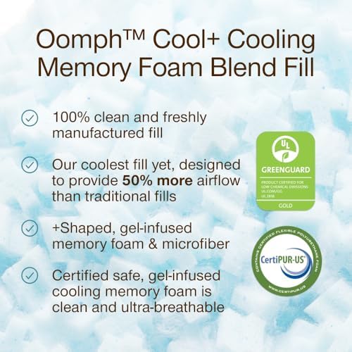 Coop Home Goods Extra Oomph Cool+ Pillow Fill, Gel-Infused, Plus Shaped Memory - Image 2