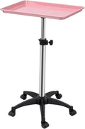 Salon Rolling Tray, Height Adjustable Tattoo Tray Rolling Cart, Storage Utility by Roixeeds