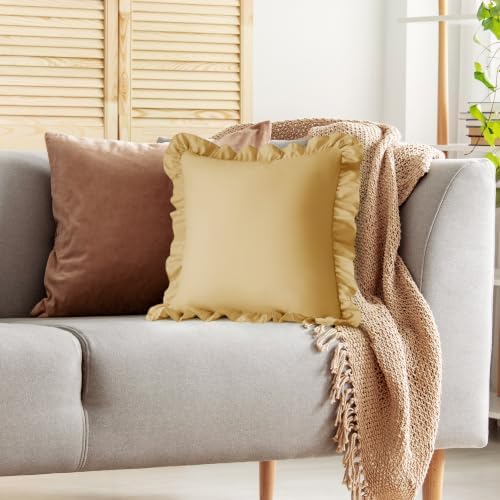 KKJIAF 2 Pack Ruffle Pillow Cases 18x18 Inches - Image 5