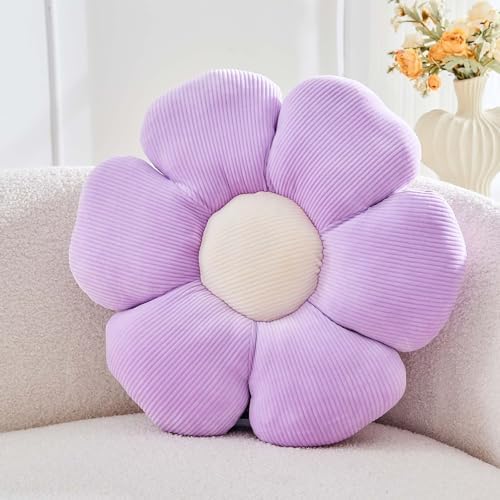 Kcvvcr Lavender Flower Pillow, 17.7" Cute Flower Shaped Floor Pillow, Aesthetic by Kcvvcr