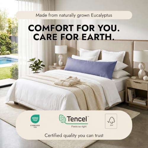 Cotton Metrics Body Pillowcase 20x48 – 100% Tencel Lyocell Eucalyptus Cooling - Image 2