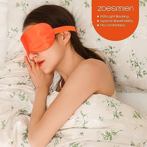 Sleep Mask, 100% Mulberry Silk, Vitality Orange - Image 5