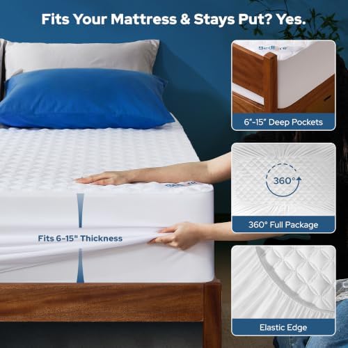 BEDLORE 2 Pack Waterproof Mattress Protector, Twin XL Size Mattress Pad - Image 4