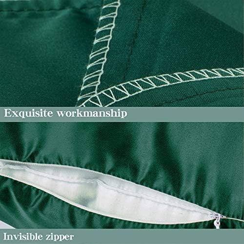 NTBAY Queen Satin Pillowcases, Dark Green - Image 3