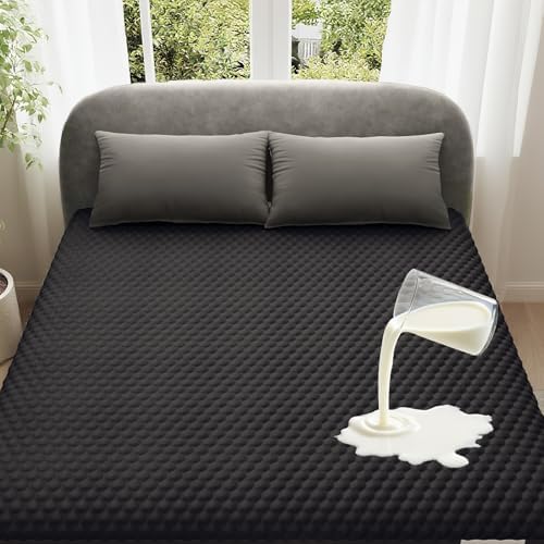 OhGeni 100% Waterproof King Size-Black Mattress Protector, Soft Mattress Pad by OhGeni