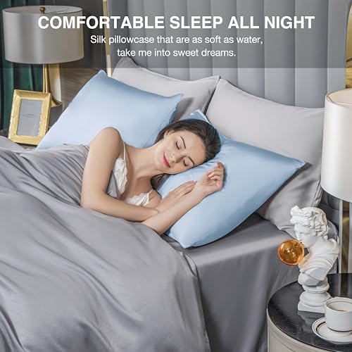 Mulberry Silk Pillowcase for Hair and Skin, Cooling Silk Pillow Case - Image 4