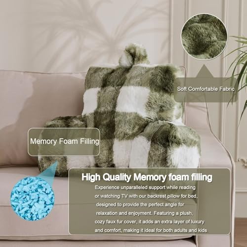 Reading Pillows for Boyfriend Adult, Velvet Back Pillow Bed Wedge Large - Image 2