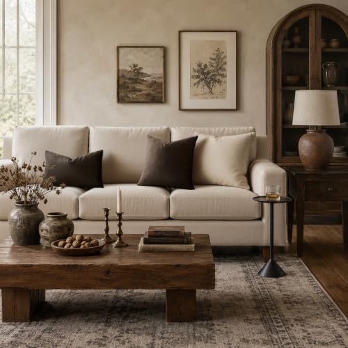 GIGIZAZA Brown Velvet Pillow Covers 18x18 Decorative Pillows Pack of 2 - Image 2