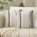 Aeckself Boho Throw Pillow Covers 18x18 Inch Set of 2, Farmhouse Decorative by AECKSELF