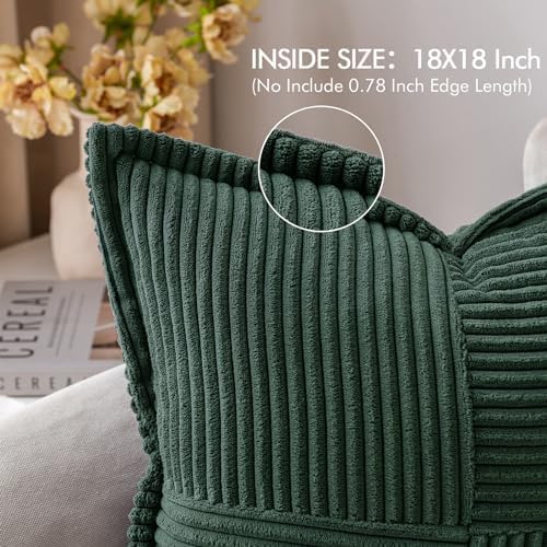 MIULEE Decorative Euro Sham Throw Pillow Covers 22x22 Inch Dark Green - Image 4