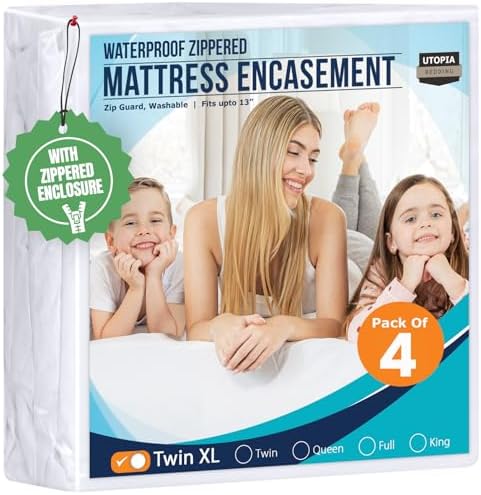Utopia Bedding Mattress Protector Zippered Twin XL Size, 100% Waterproof Bed by UTOPIABEDDING