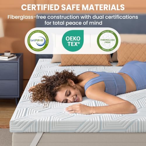 BedStory 3 Inch Gel Memory Foam Mattress Topper Queen - Image 3