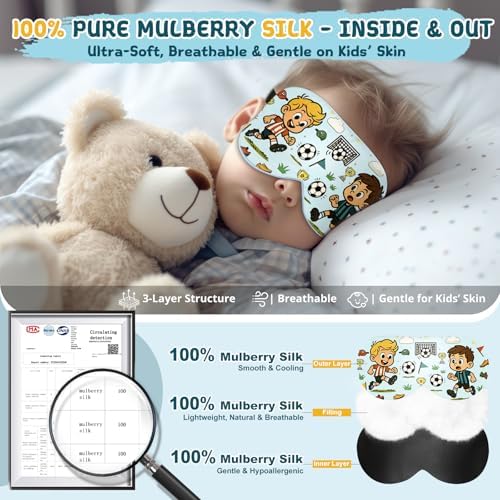 Kids Silk Sleep Mask, 100% Mulberry Silk Eye Mask - Image 2
