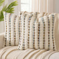 ANRODUO Boho Chenille Decorative Pillow Covers 20x20 Set of 2 Brown White by ANRODUO