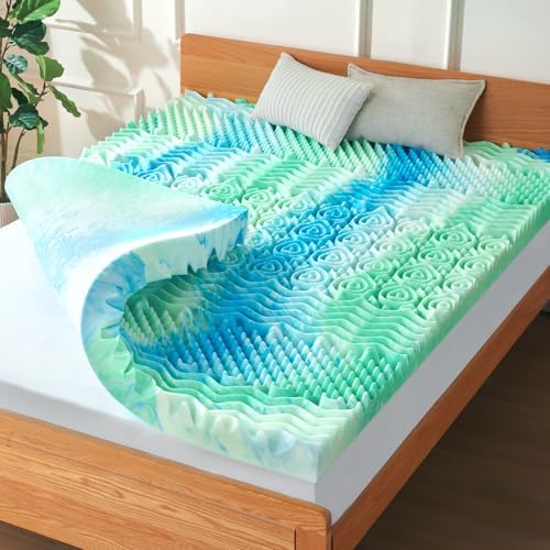 SOOSLEEPY 2 Inch 7-Zone King Memory Foam Mattress Topper Egg Crate Cooling Gel by SOOSLEEPY