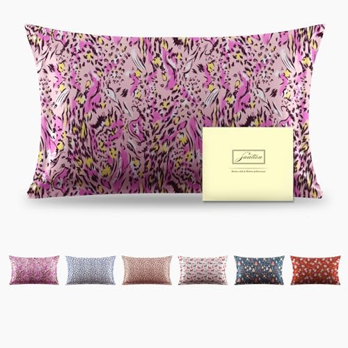 Mulberry Silk Pillowcase for Hair and Skin King Size Leopard Print Silk Pillow by Suatien