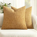 MIULEE Fall Couch Pillow Covers Textured Chenille 20x20 Mustard Yellow by MIULEE