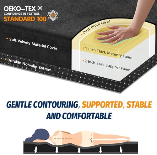 CYMULA Memory Foam Camping Mattress Pad, Sleeping Mat, Portable Roll Up Mattress - Image 2