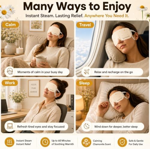 Eye Serenity Steam Eye Mask, Heated Eye Mask Fast Relief - Image 5