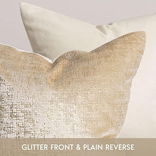 Phantoscope Pack of 2 Sparkling Velvet Decorative Solid Throw Decorative Pillow - Image 2