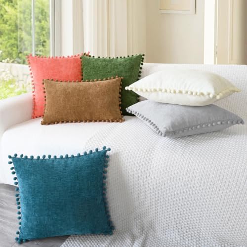 CaliTime Decorative Couch Throw Pillow Covers 20 X 12 Inches Forest Green - Image 4