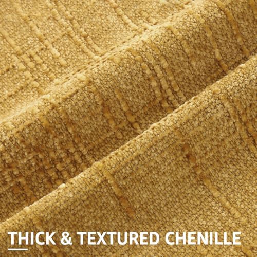 decorUhome Textured Chenille Throw Pillow Covers 18x18 Set of 2 Yellow - Image 2