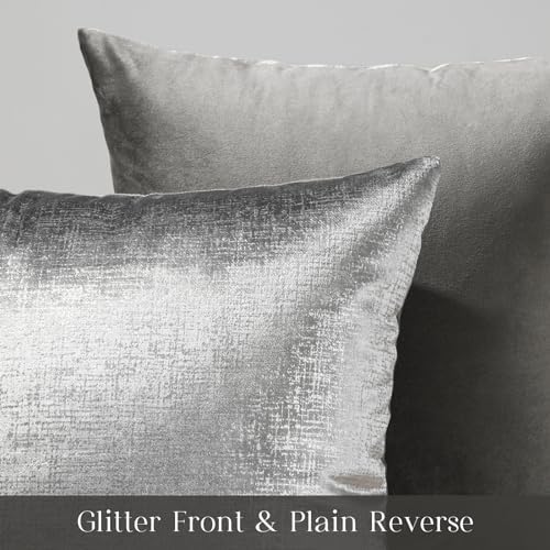Phantoscope Pack of 2 Sparkling Velvet Decorative Solid Throw Decorative Pillow - Image 2