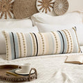 ANRODUO Boho Decorative Pillow Covers 14x36 Light Blue Stripe Pack of 1 by ANRODUO