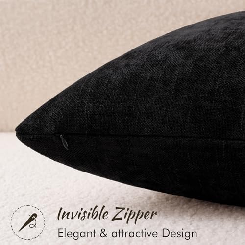 decorUhome Chenille Decorative Throw Pillow Covers 16x16 Set of 2 - Image 3