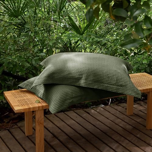 CHUFFED 100% Cotton Waffle Weave Pillowcases 2 Pack Standard Size, 20x26 Inches - Image 3