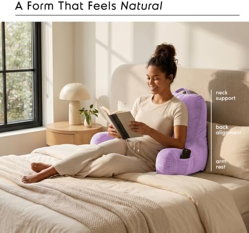 Nestl Reading Pillow for Bed, Back Pillow for Sitting Up in Bed - Image 2