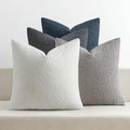 MIULEE Decorative Boucle Throw Pillow Covers 18x18 Blue Gray Set of 4 by MIULEE