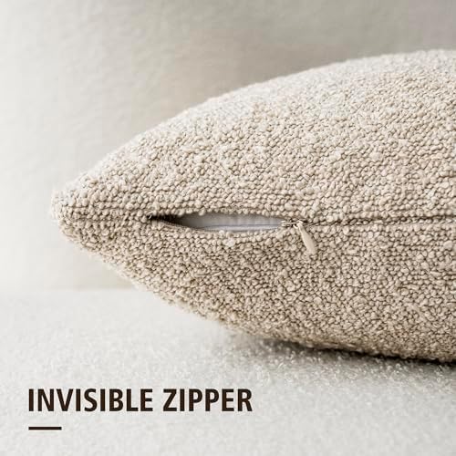Foindtower Decorative Textured Boucle Throw Pillow Cover 24x24 Inch - Image 2