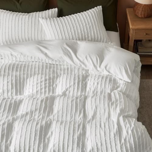 JELLYMONI White Striped Tufted Pillowcases King Size - Image 6