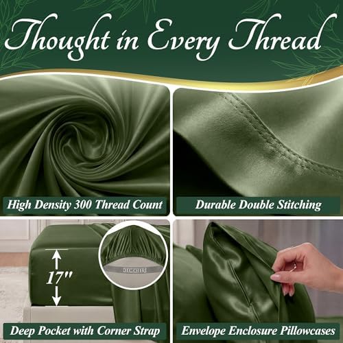 DECOLURE 100% Viscose Derived from Bamboo Sheets Twin Size, Luxury 4 Pc Set - Image 4