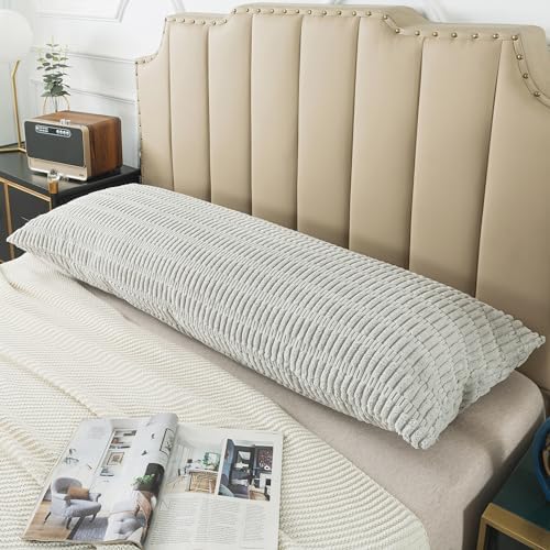 Pack of 1 Corduroy Soft Soild Body Pillow Covers Set Sofa Bedroom - Image 3