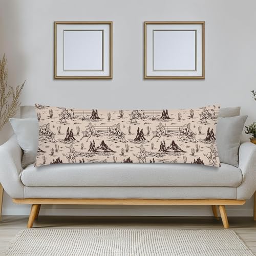 Cowboy Lumbar Pillow Cover 14x36 Long Body Pillow Covers - Image 3