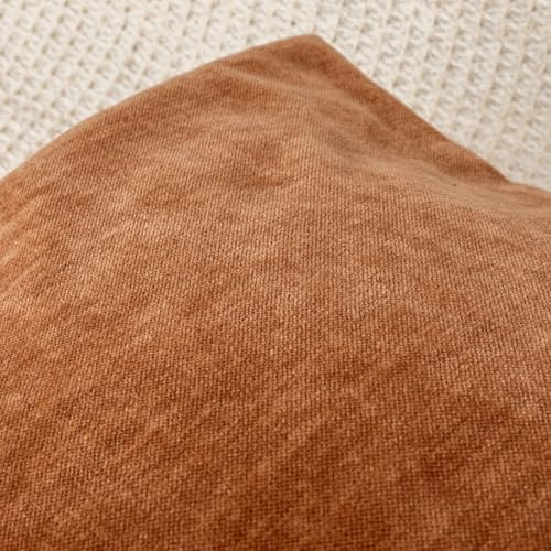 JoraLion Chenille Lumbar Pillow Covers 16x24 inch Dark Orange - Image 7