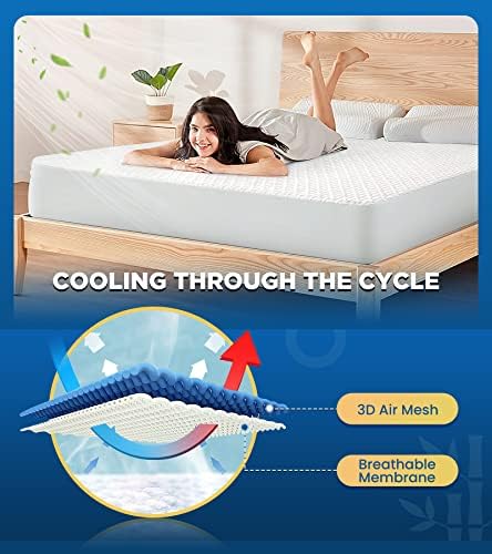 Premium 100% Waterproof King Mattress Protector Breathable Cooling 3D Air - Image 4