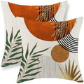 Boho Pillow Covers 20x20 Set of 2 Green Gold Orange Throw Pillows Tropical by GOLIANDA