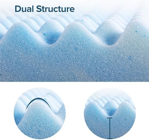 ZINUS 2 Inch Swirl Gel Cooling Memory Foam Mattress Topper, More Convenient - Image 3