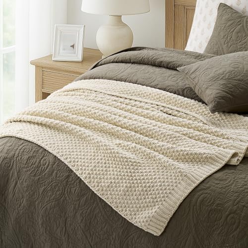 EVERGRACEHOME Chunky Chenille Knit Throw Blanket, 60 x 80 - Image 2